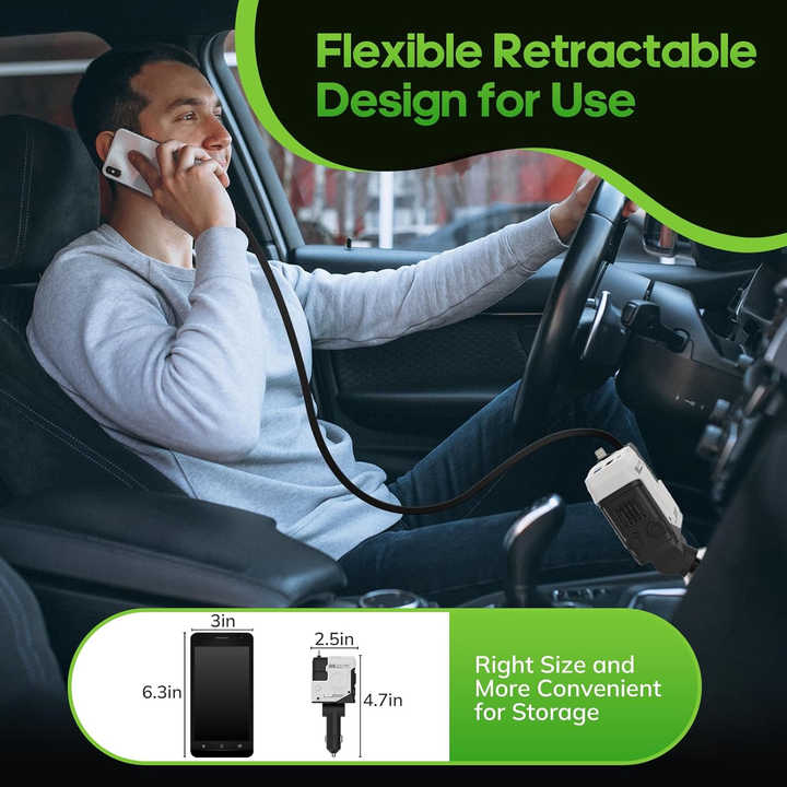 📲🚘Chargeur de Voiture 120W 4-en-1 – Ultra Rapide, Rétractable, Universel & Intelligent⚡